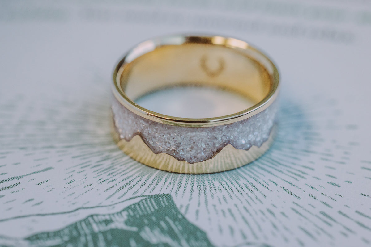 "Helios" - Diamond Dust Mountain Range Wedding Ring