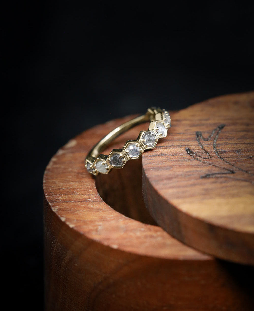 WOMEN'S HEXAGON-STYLE STACKING BAND-Staghead Designs