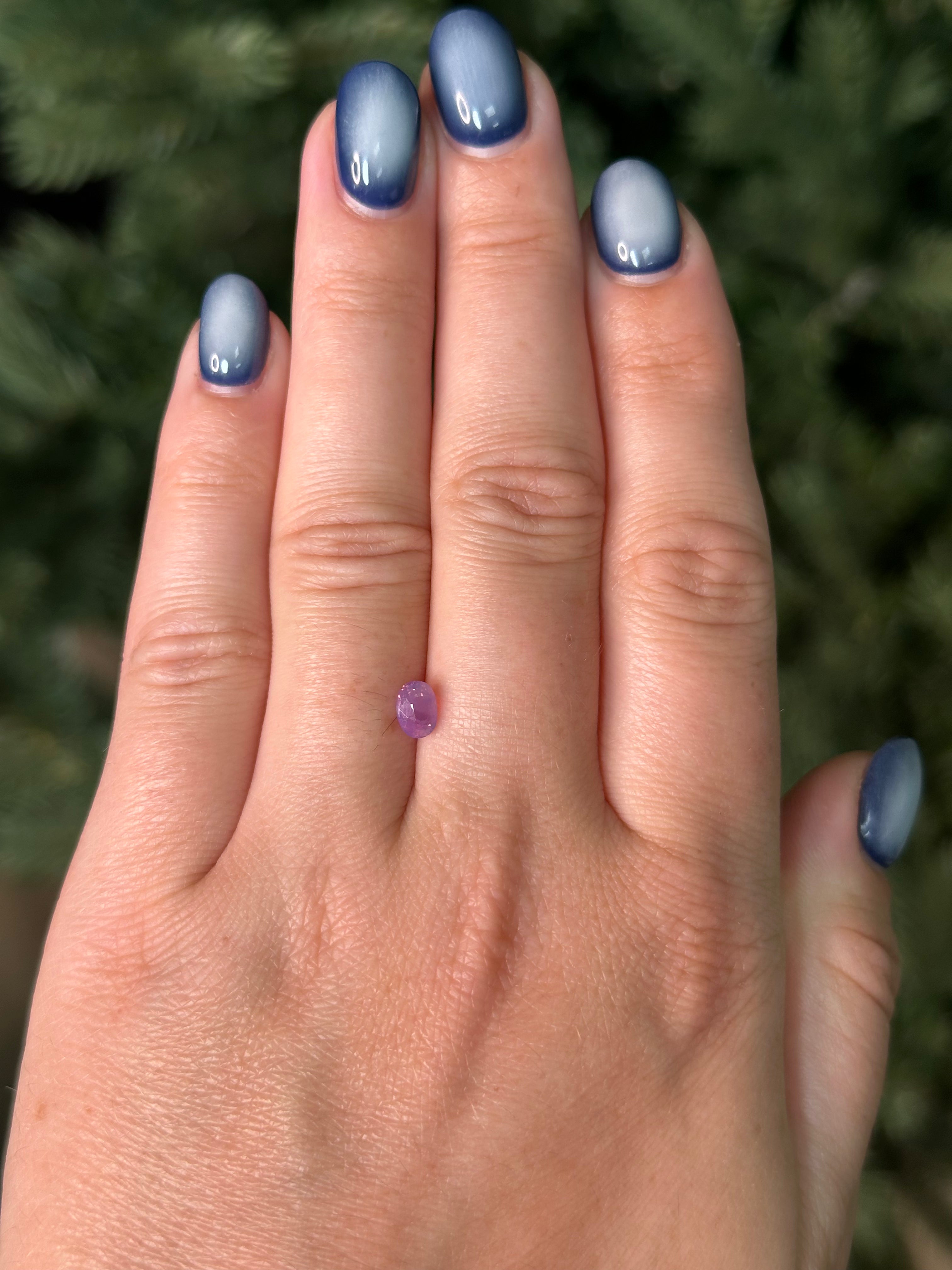 0.84ct 5.8x4.2x3.46mm OVAL CUT NATURAL OPALESCENT SAPPHIRE-Staghead Designs