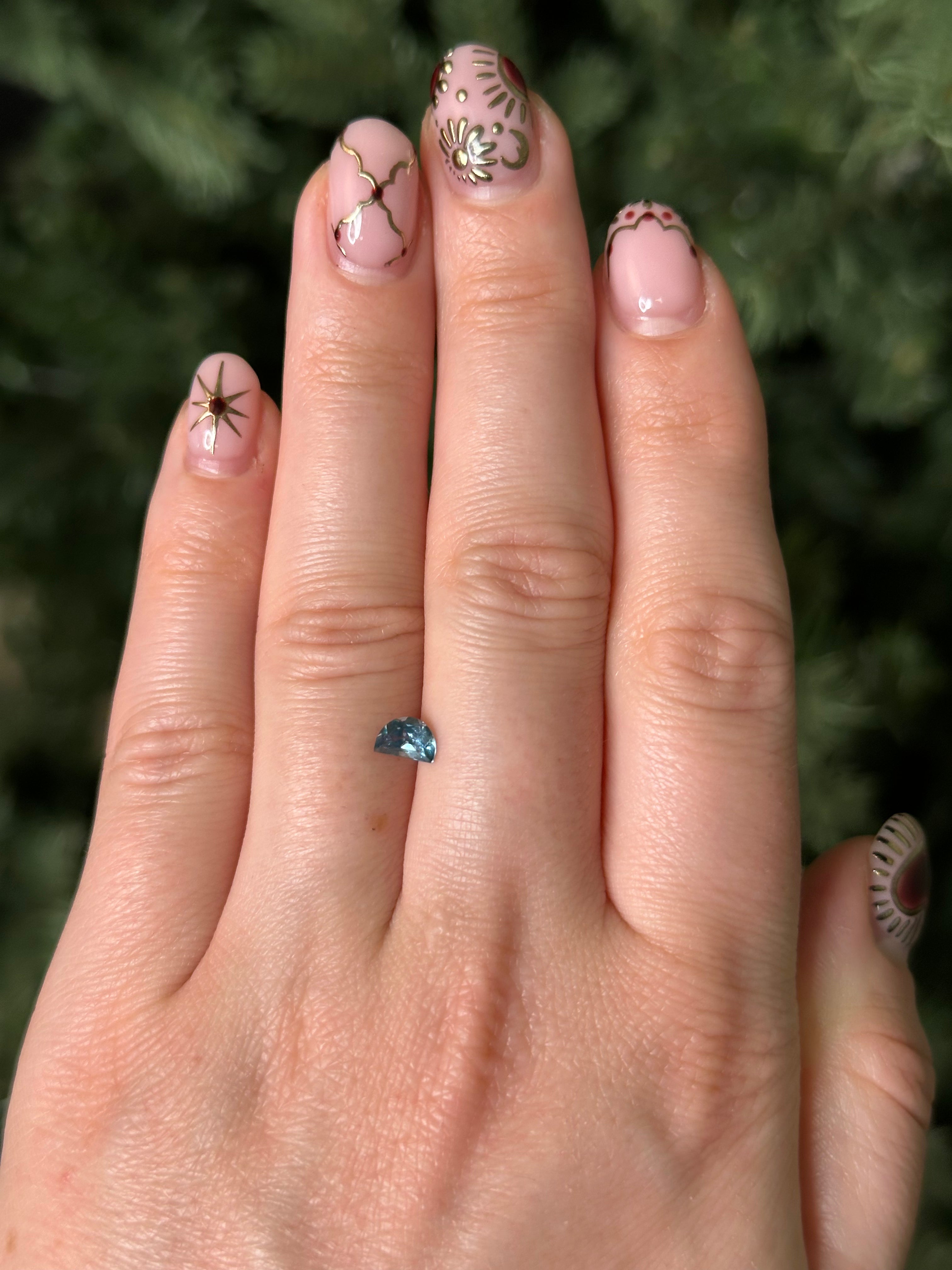 0.66ct 6x4mm HALF MOON DARK BLUE MONTANA SAPPHIRE-Staghead Designs