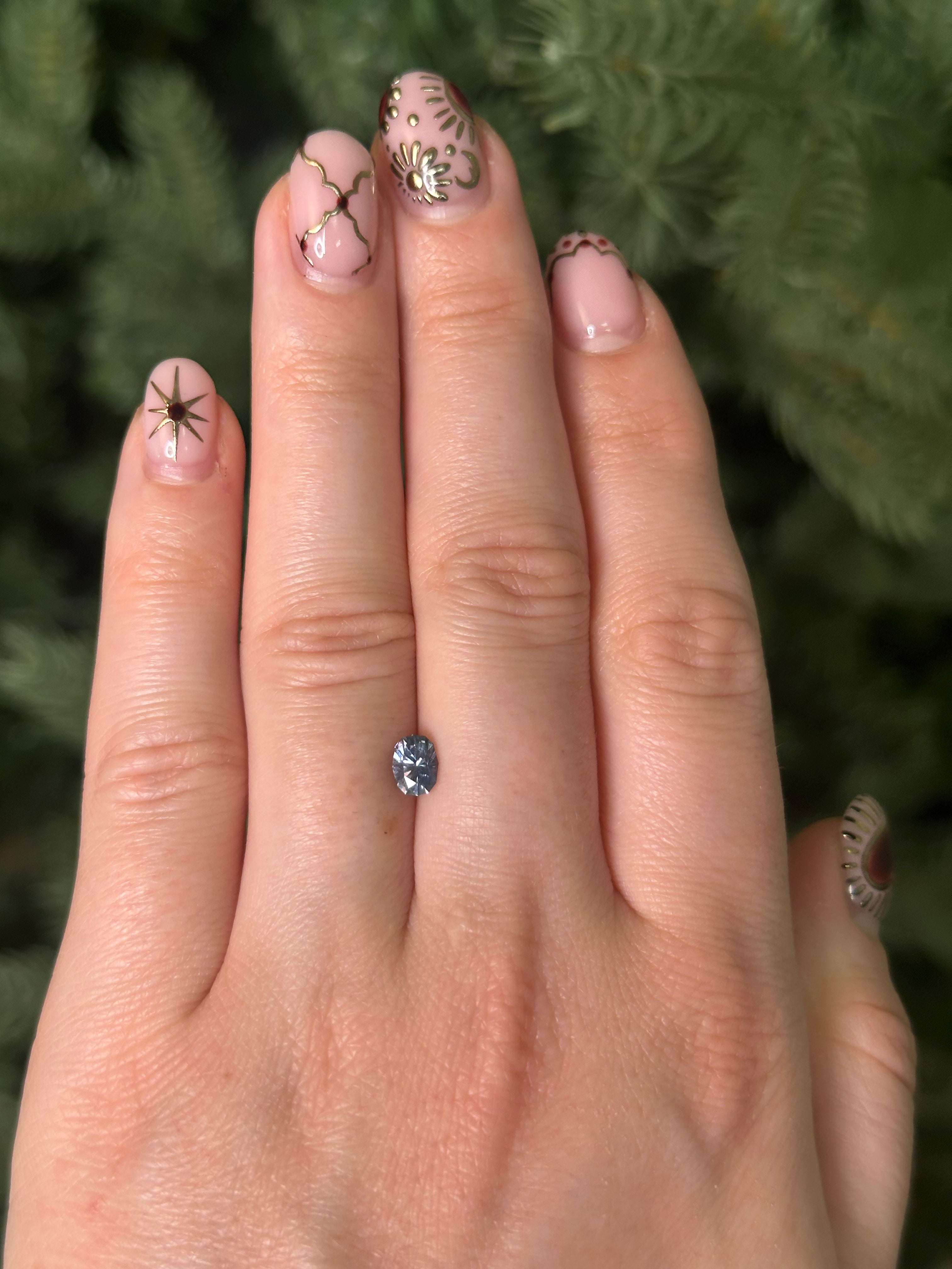 0.74ct 5.97x4.52x3.62mm OVAL DUSTY INDIGO MONTANA SAPPHIRE-Staghead Designs