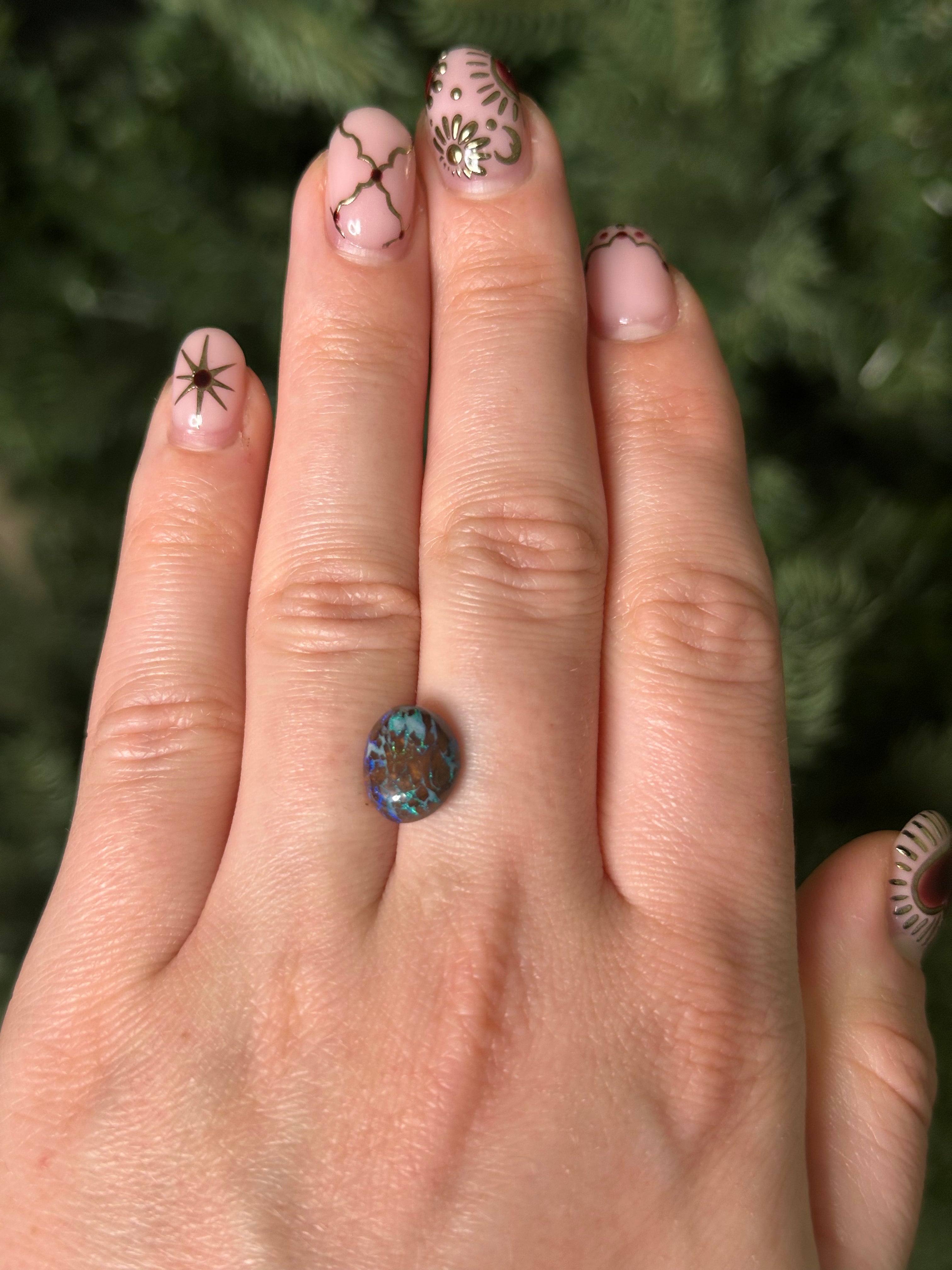 "KIANA" - OVAL AUSTRALIAN BOULDER OPAL-Staghead Designs
