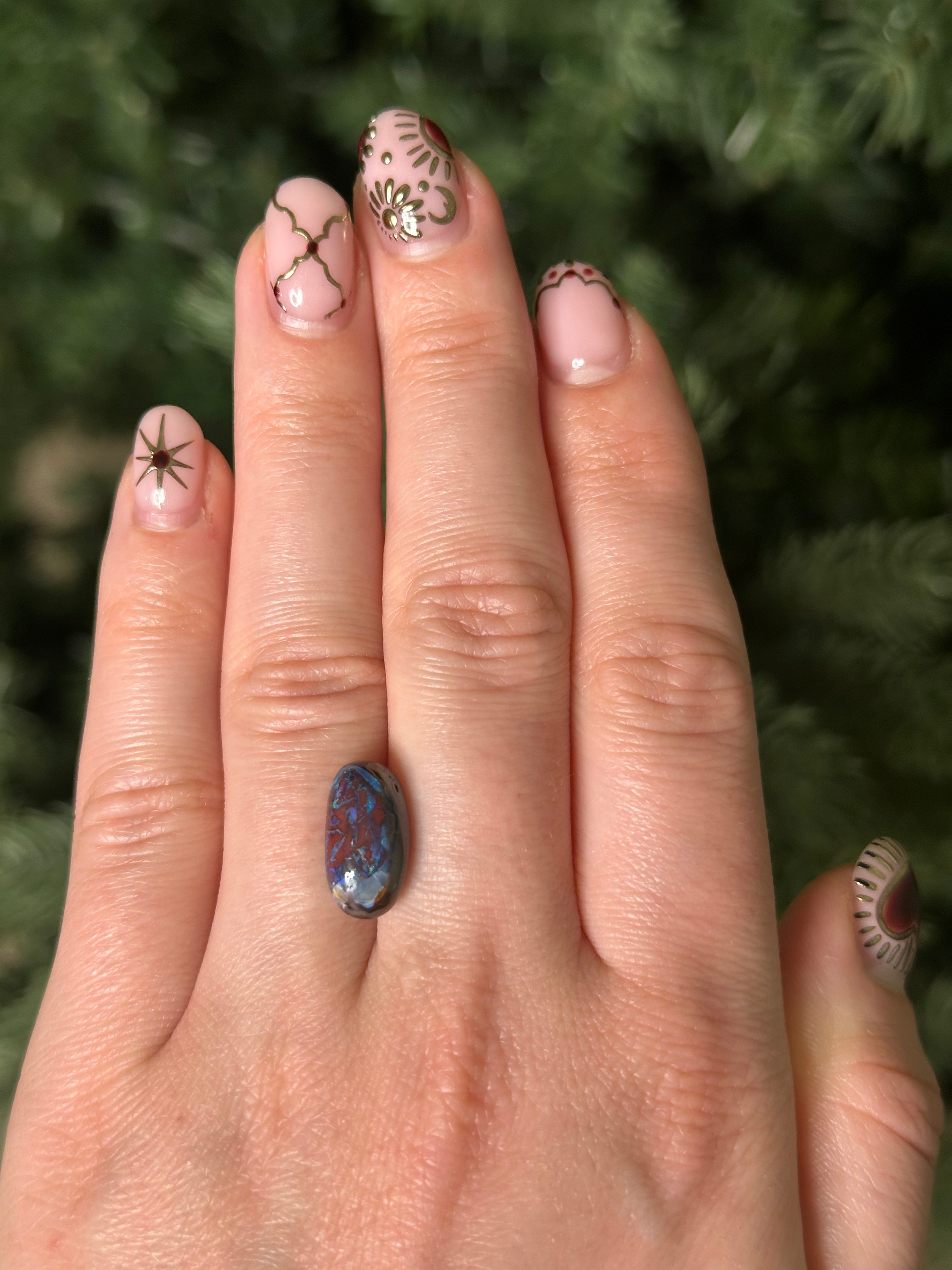 "TARA" - OVAL AUSTRALIAN BROWN BOULDER OPAL-Staghead Designs