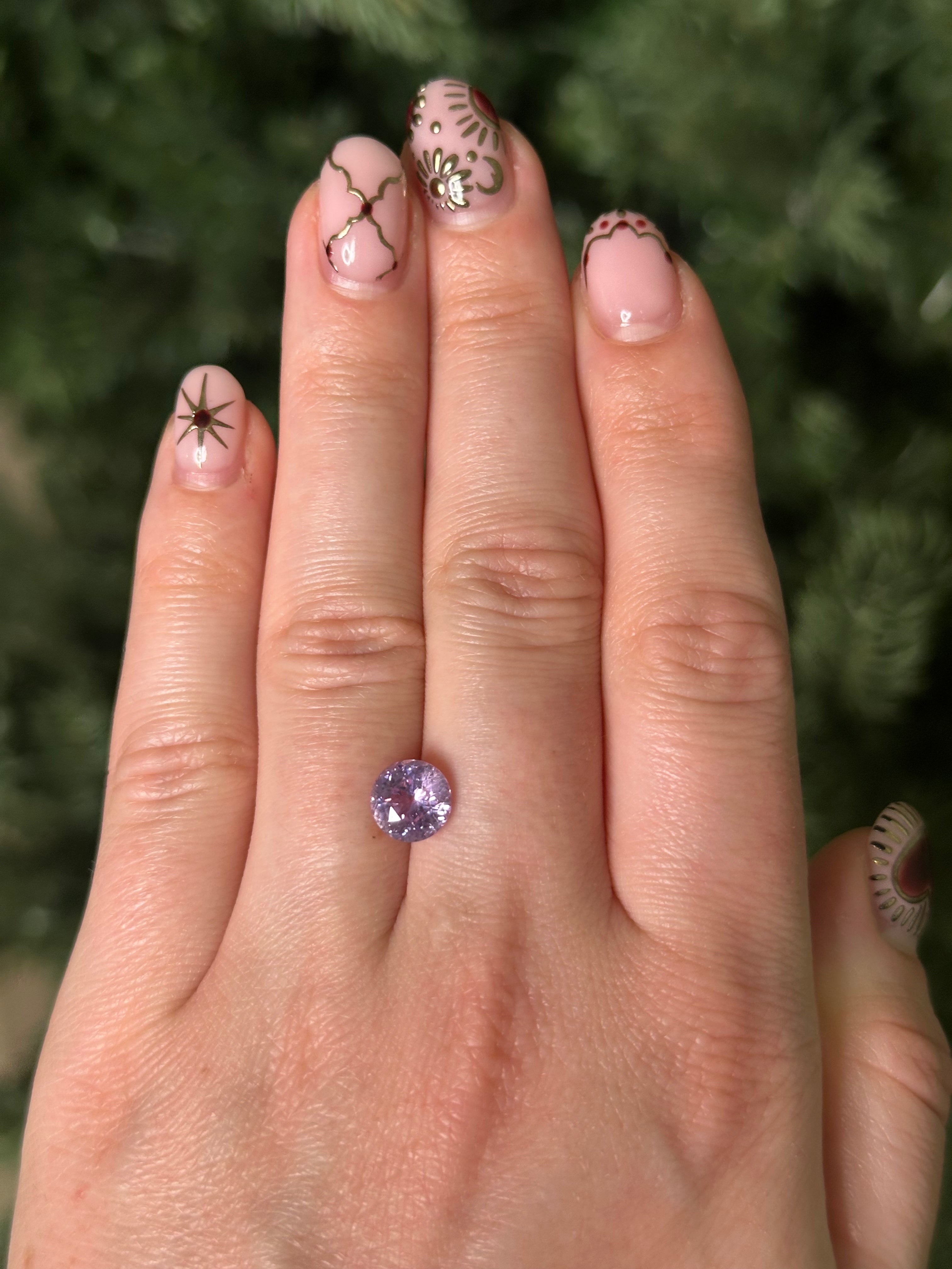"AMAYA" - ROUND BRILLIANT CUT PURPLE SAPPHIRE-Staghead Designs