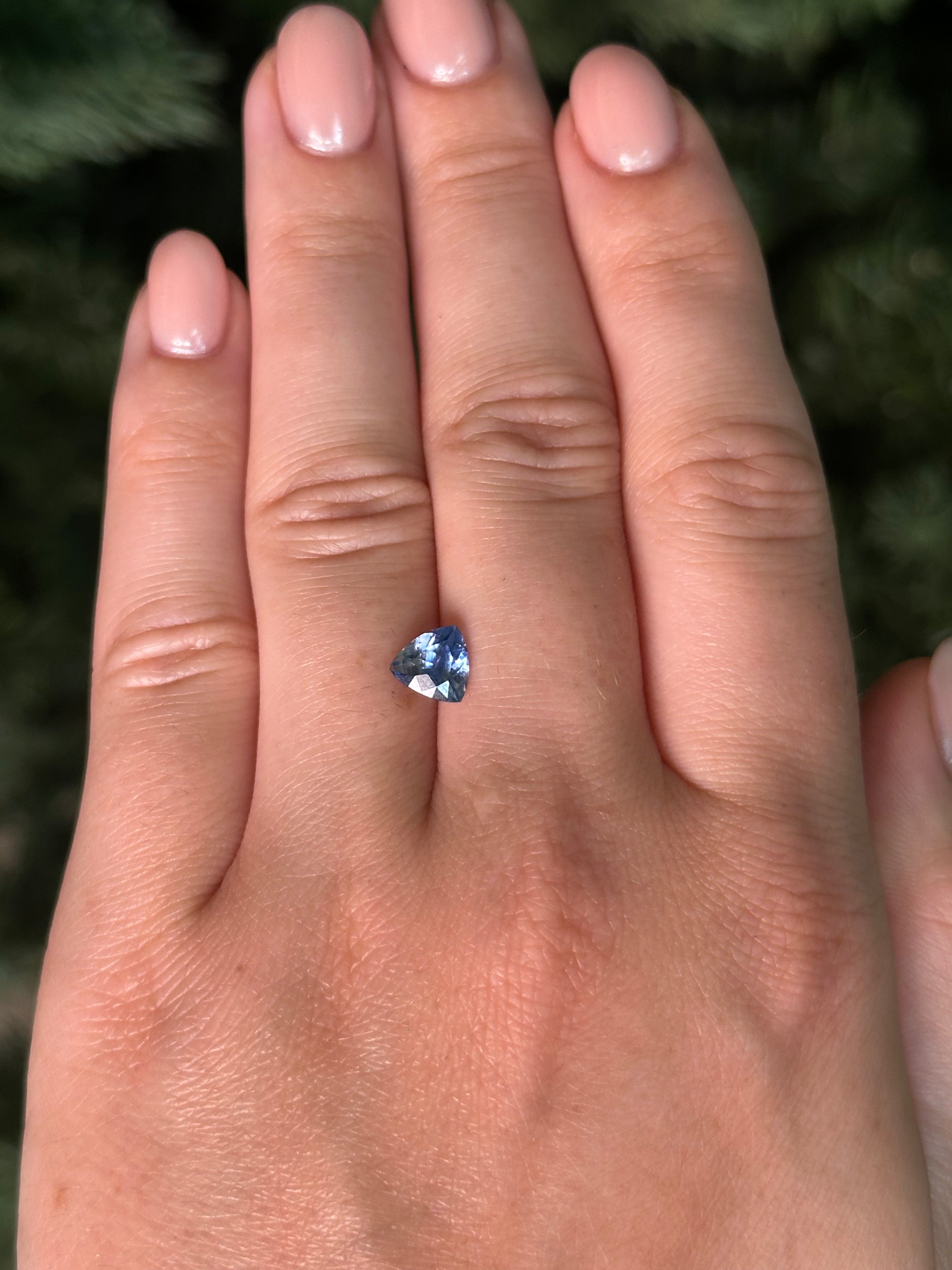 1.4ct 7.2x4.21mm TRILLION CUT BLUE MADAGASCAR SAPPHIRE-Staghead Designs