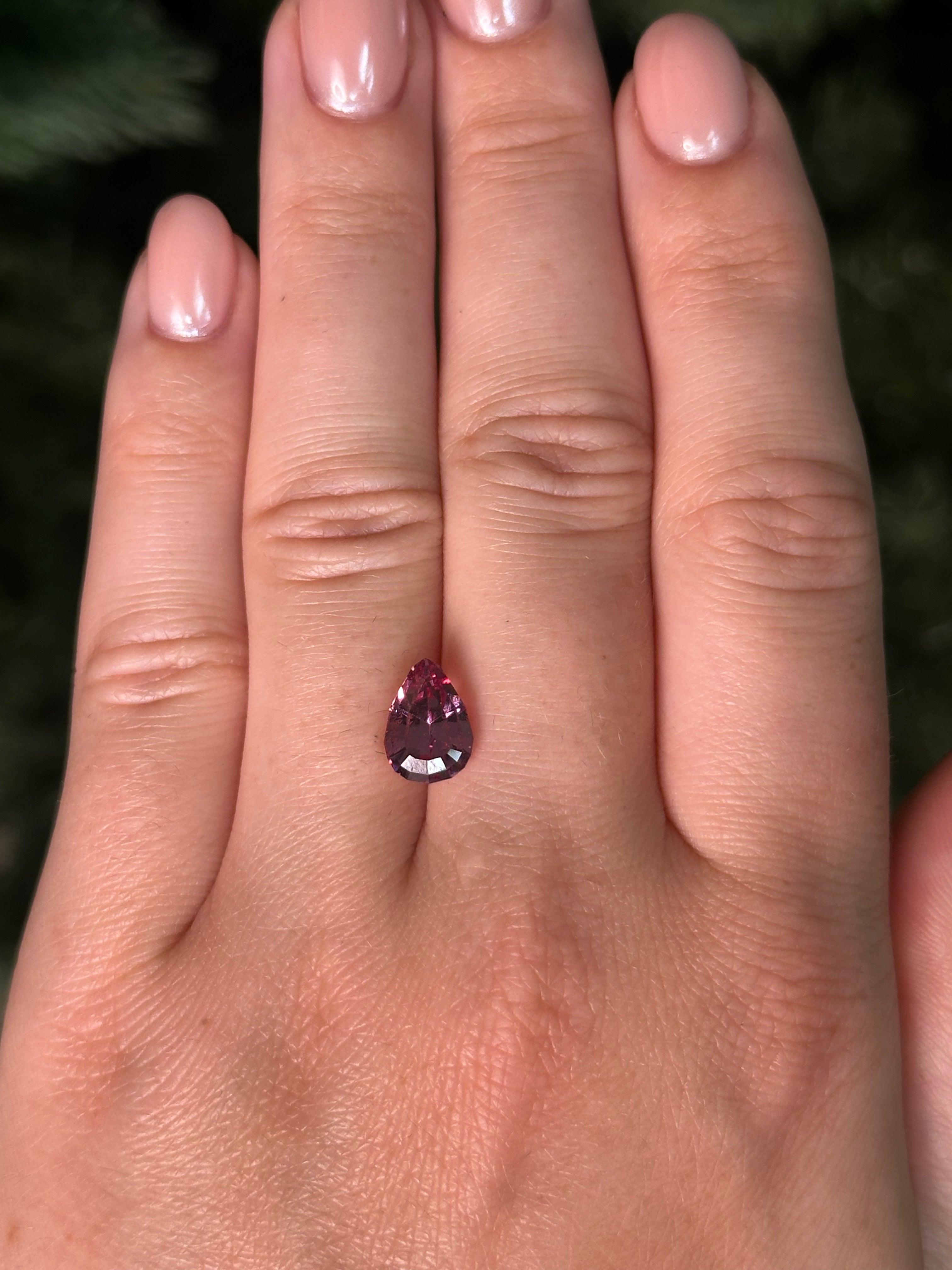 3.01ct 10.4x7.4x5.5mm PEAR CUT MAHENGE GARNET-Staghead Designs