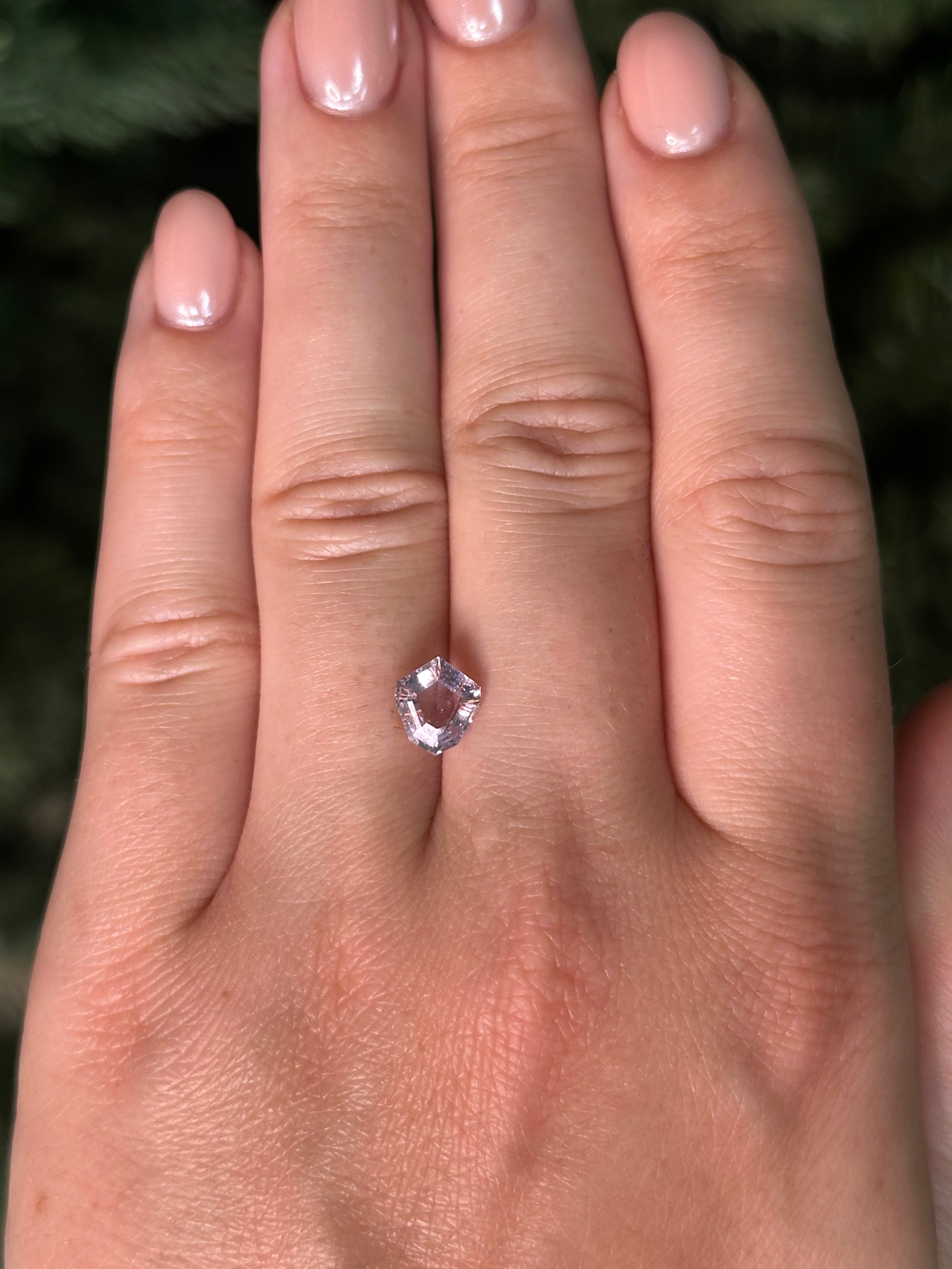 1.69ct 8.5x7.5x3.47mm SHIELD CUT NATURAL FANCY PINK SAPPHIRE-Staghead Designs