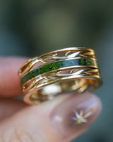 MEN'S "ARTEMIS" - MOSS WEDDING RING - 14K YELLOW GOLD - SIZE 11 1/4-Staghead Designs