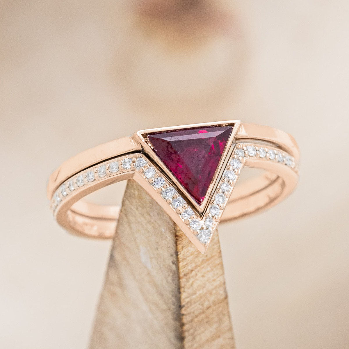 "JENNY" - TRIANGLE CUT ENGAGEMENT RING-Staghead Designs