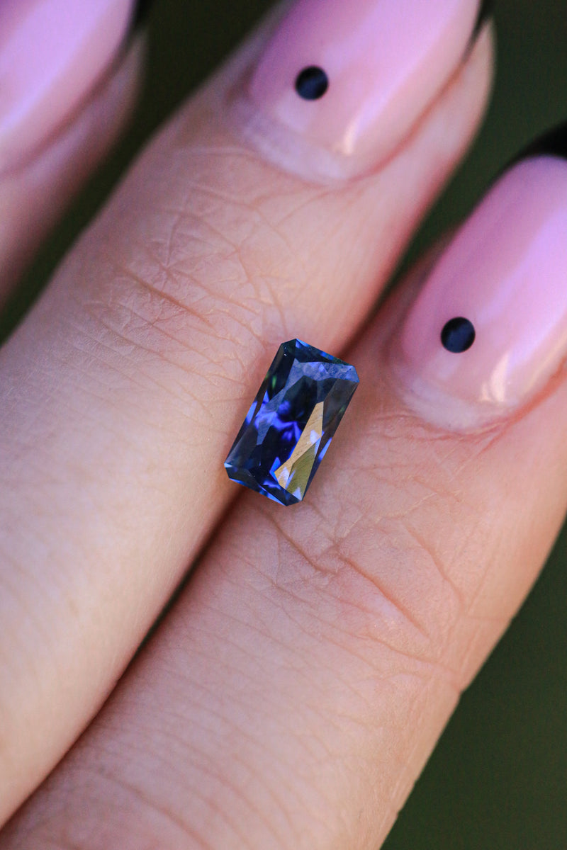 "SIREN" - RECTANGLE REGAL RADIANT CUT BLUE SAPPHIRE-8