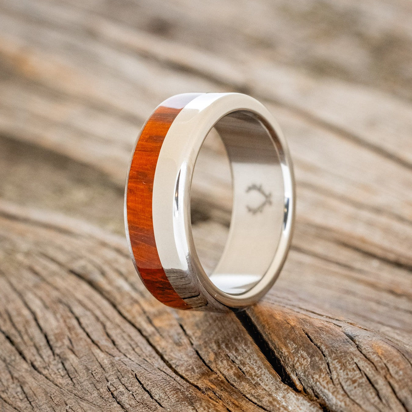 "LEDGER" - PADAUK WOOD WEDDING BAND-1