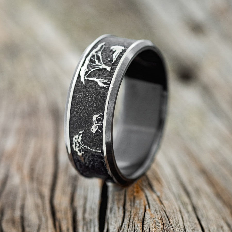 "LEGACY" - CHANNEL EMBOSSED AFRICAN SAVANNAH WEDDING RING-1