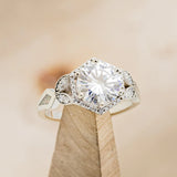 "LUCY IN THE SKY" - ENGAGEMENT RING WITH DIAMOND ACCENTS & TWO INLAYS - MOUNTING ONLY - SELECT YOUR OWN STONE