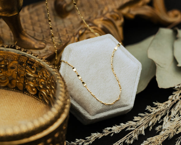 LUMICINA CHAIN WITH FLAT DISC STATIONS IN 14K YELLOW GOLD-1