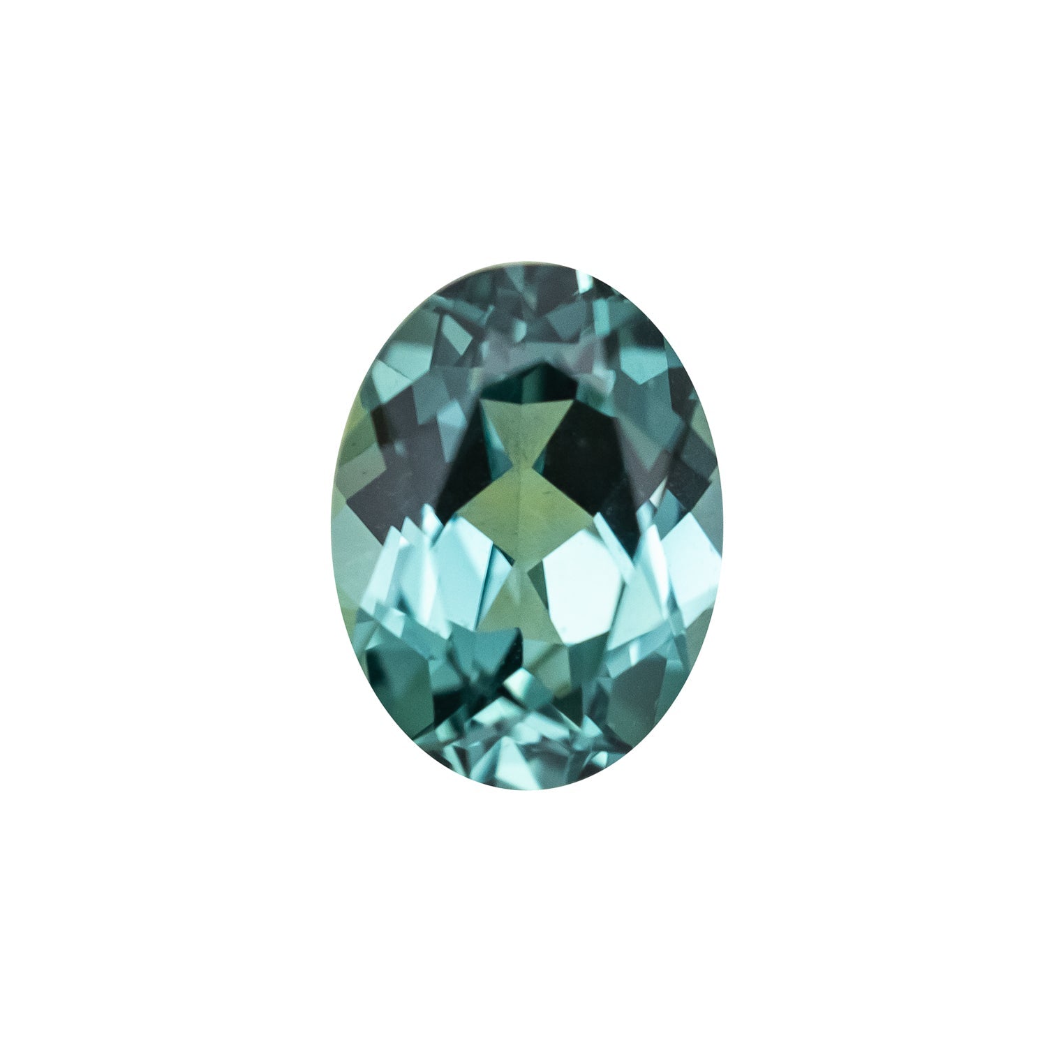 Lab-Grown Oval Cut Green Sapphire
