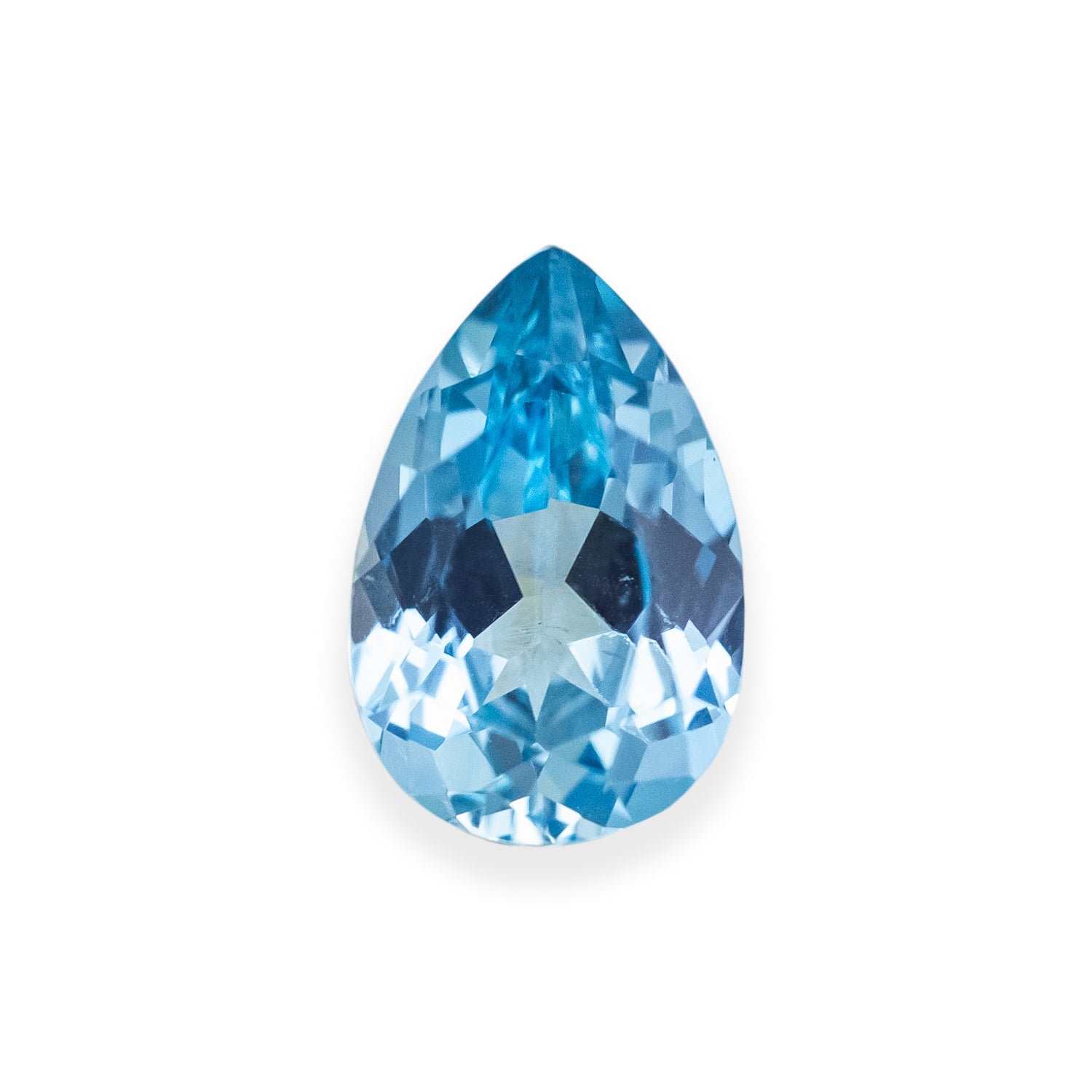 Lab-Grown Pear Cut Aqua Sapphire