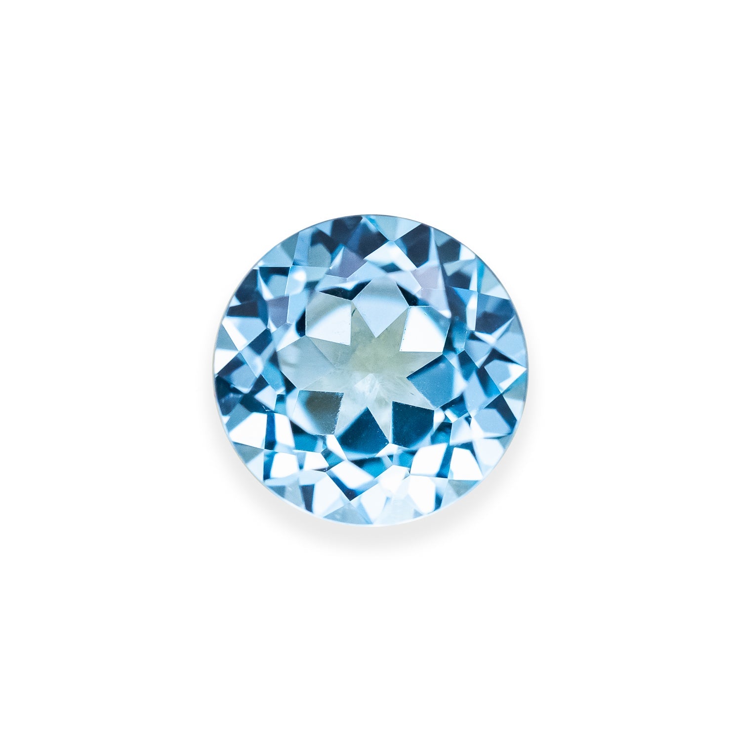 Lab-Grown Round Cut Aqua Sapphire
