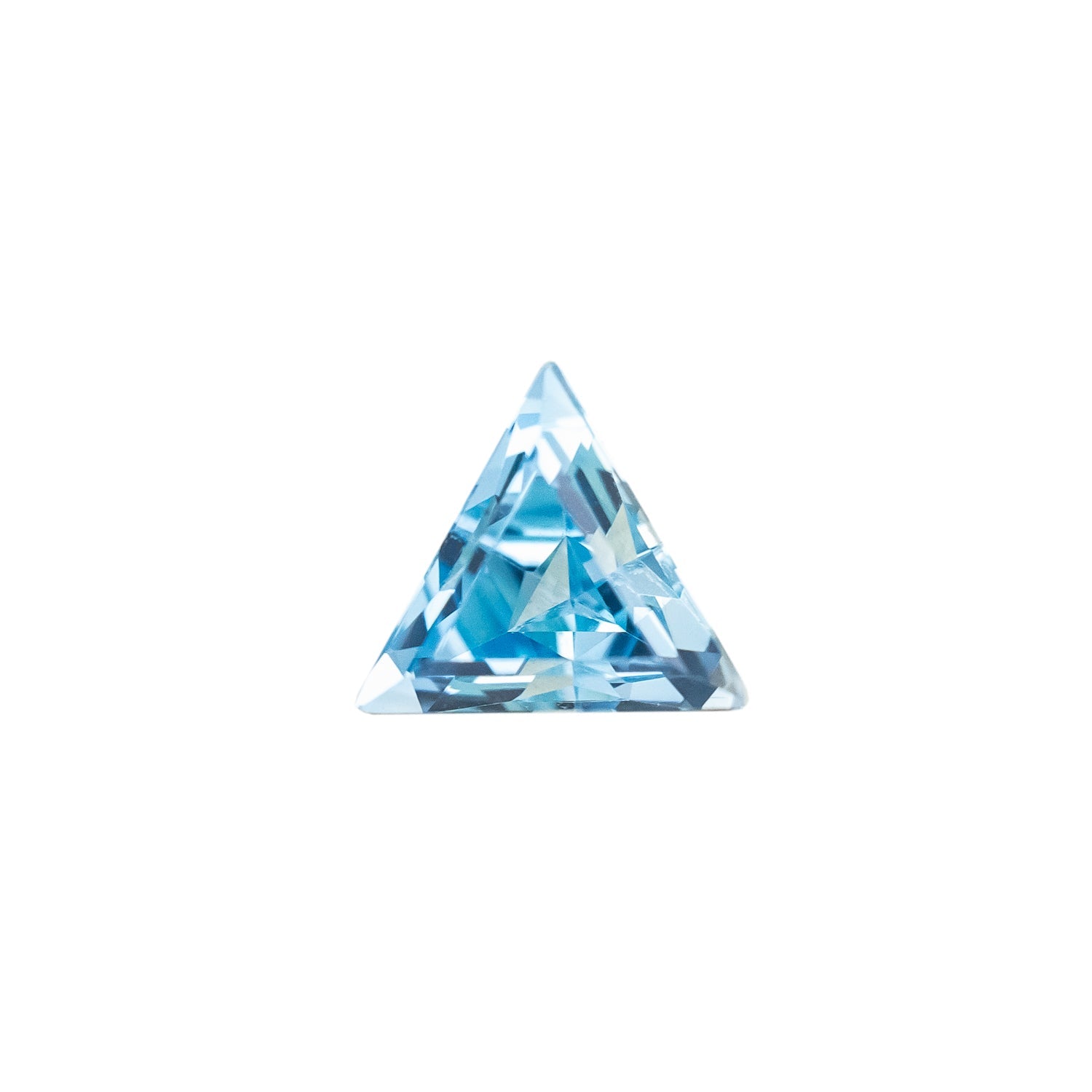 Lab-Grown Triangle Cut Aqua Sapphire