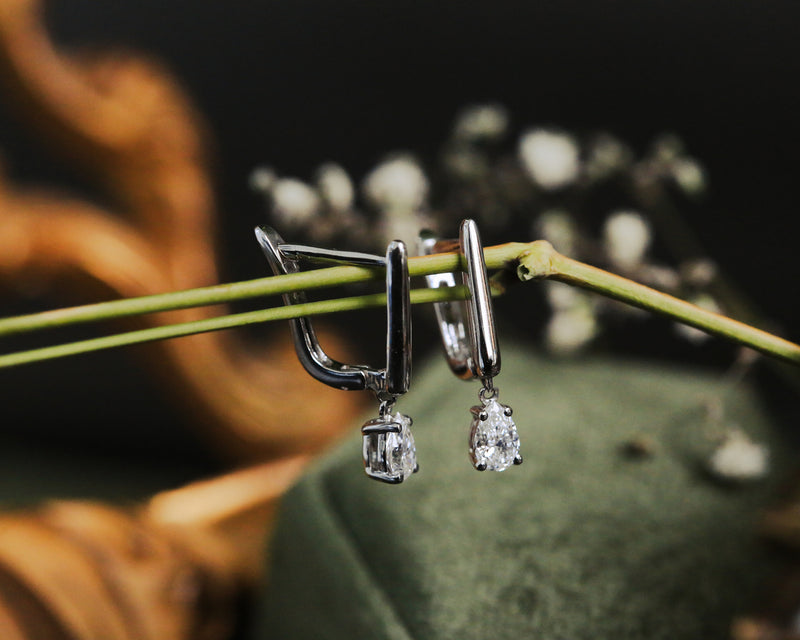 1/2 CTW PEAR LAB-GROWN DIAMOND LEVER BACK EARRINGS-4