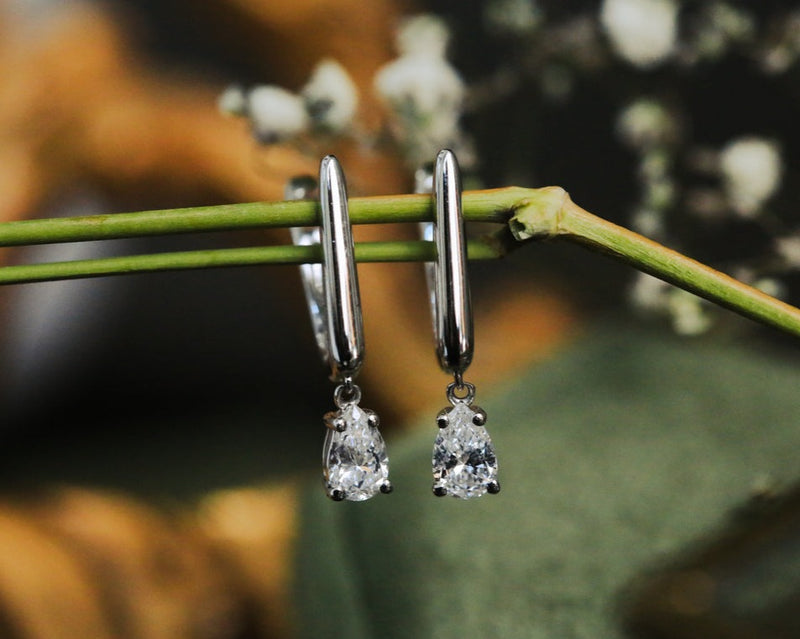 1/2 CTW PEAR LAB-GROWN DIAMOND LEVER BACK EARRINGS-1