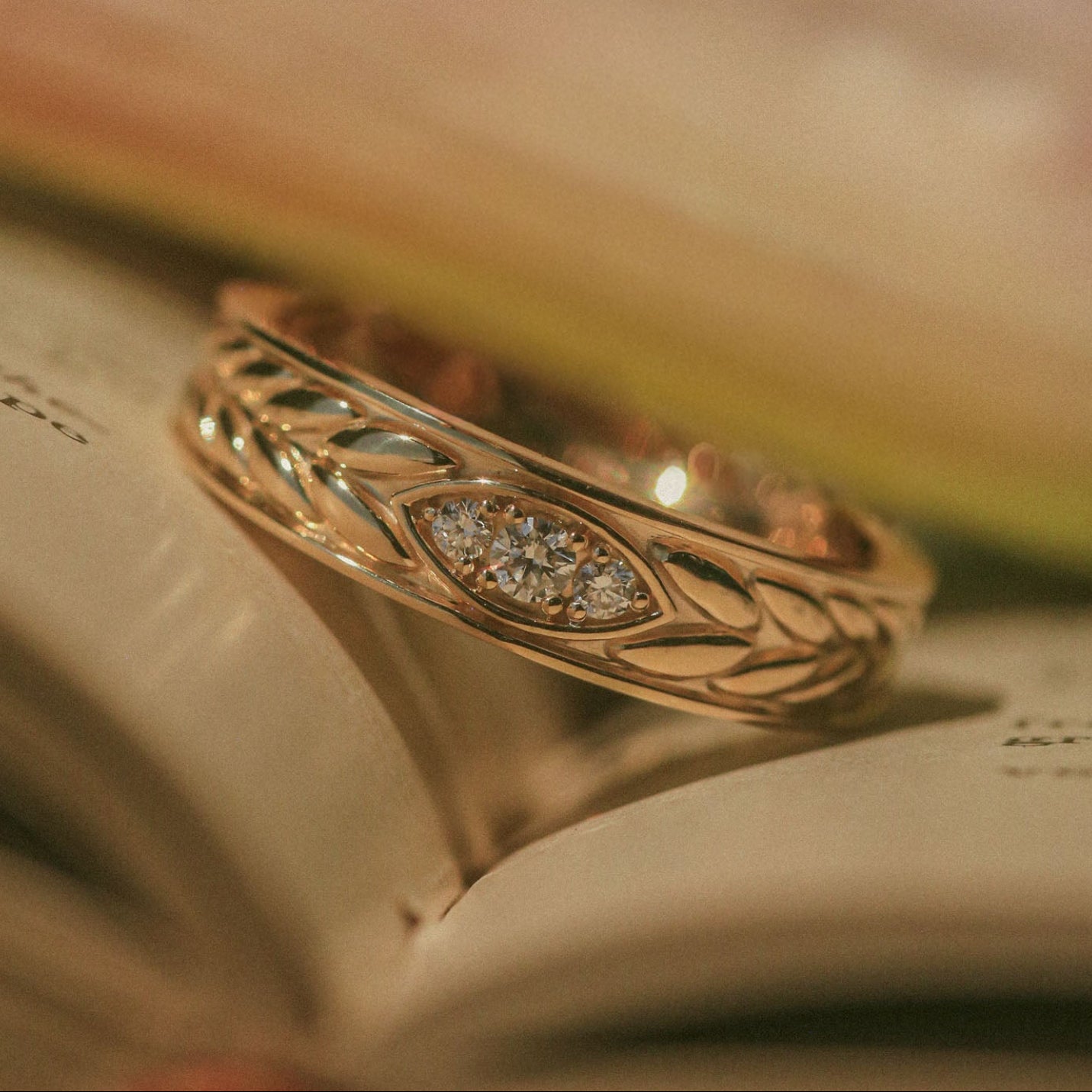 "Linden" - Engagement Ring With Diamond Accents-Staghead Designs