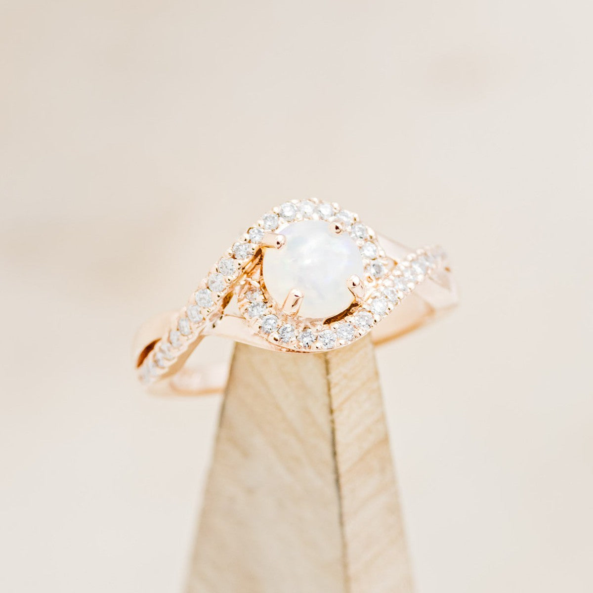 "MABLE" - BYPASS-STYLE OPAL ENGAGEMENT RING WITH DIAMOND ACCENTS-1