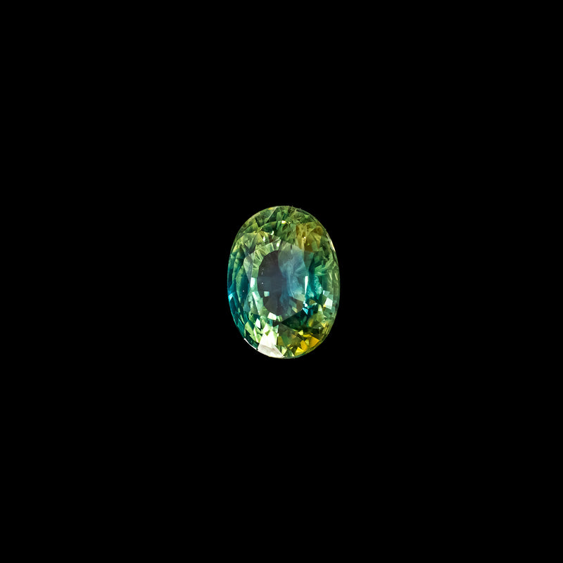 "MAEVE" - OVAL BI-COLOR TEAL GREEN MADAGASCAR SAPPHIRE-4