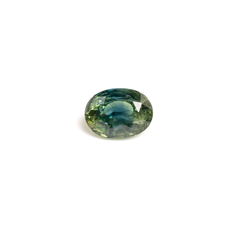 "MAEVE" - OVAL BI-COLOR TEAL GREEN MADAGASCAR SAPPHIRE-1