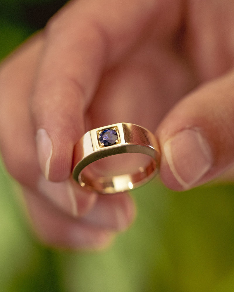 MEN'S BLUE SAPPHIRE ENGAGEMENT RING-4