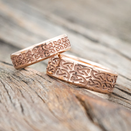 Matching Set Of Celtic Love Knot Wedding Bands Staghead Designs