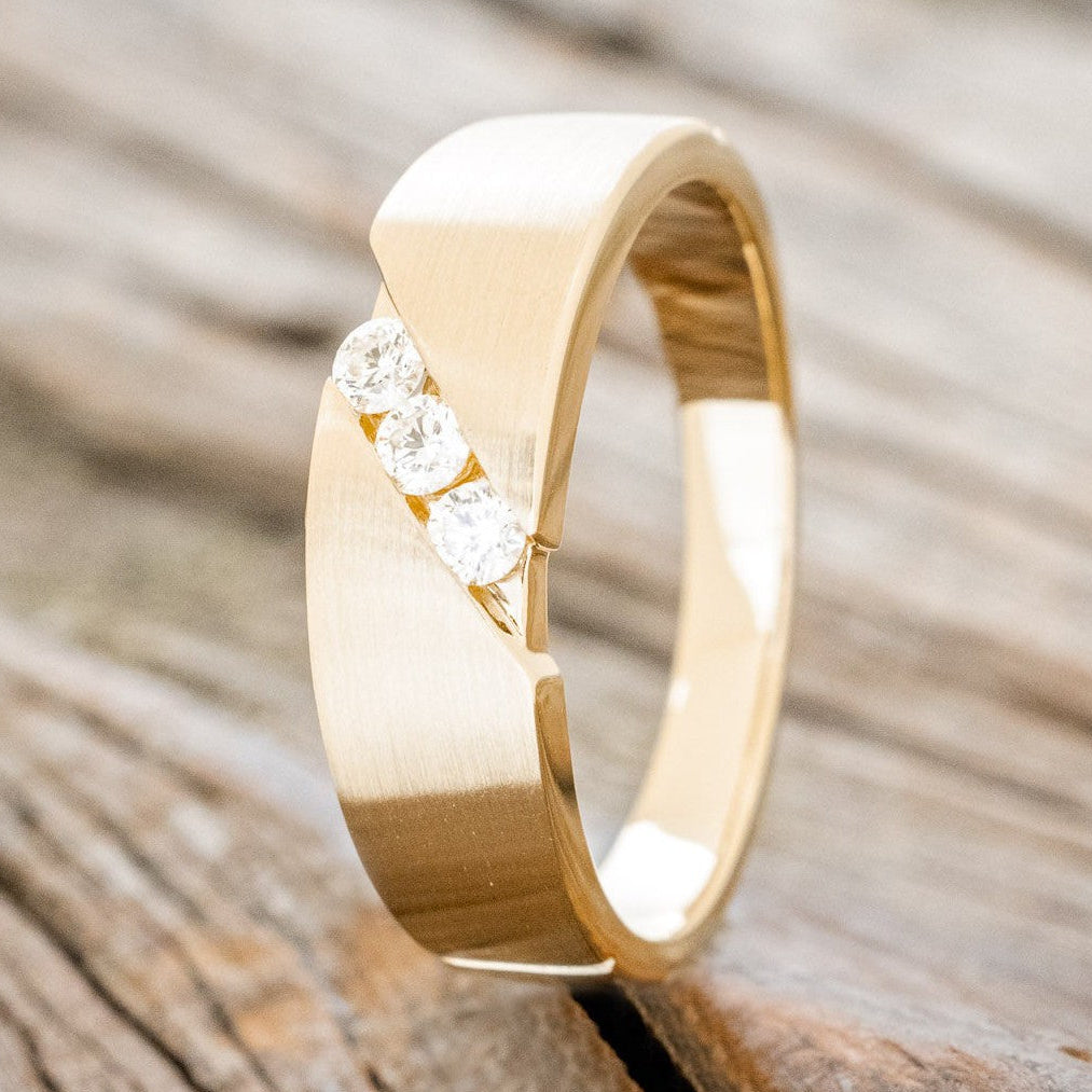 MEN'S ENGAGEMENT RING WITH THREE DIAMOND ACCENTS-1