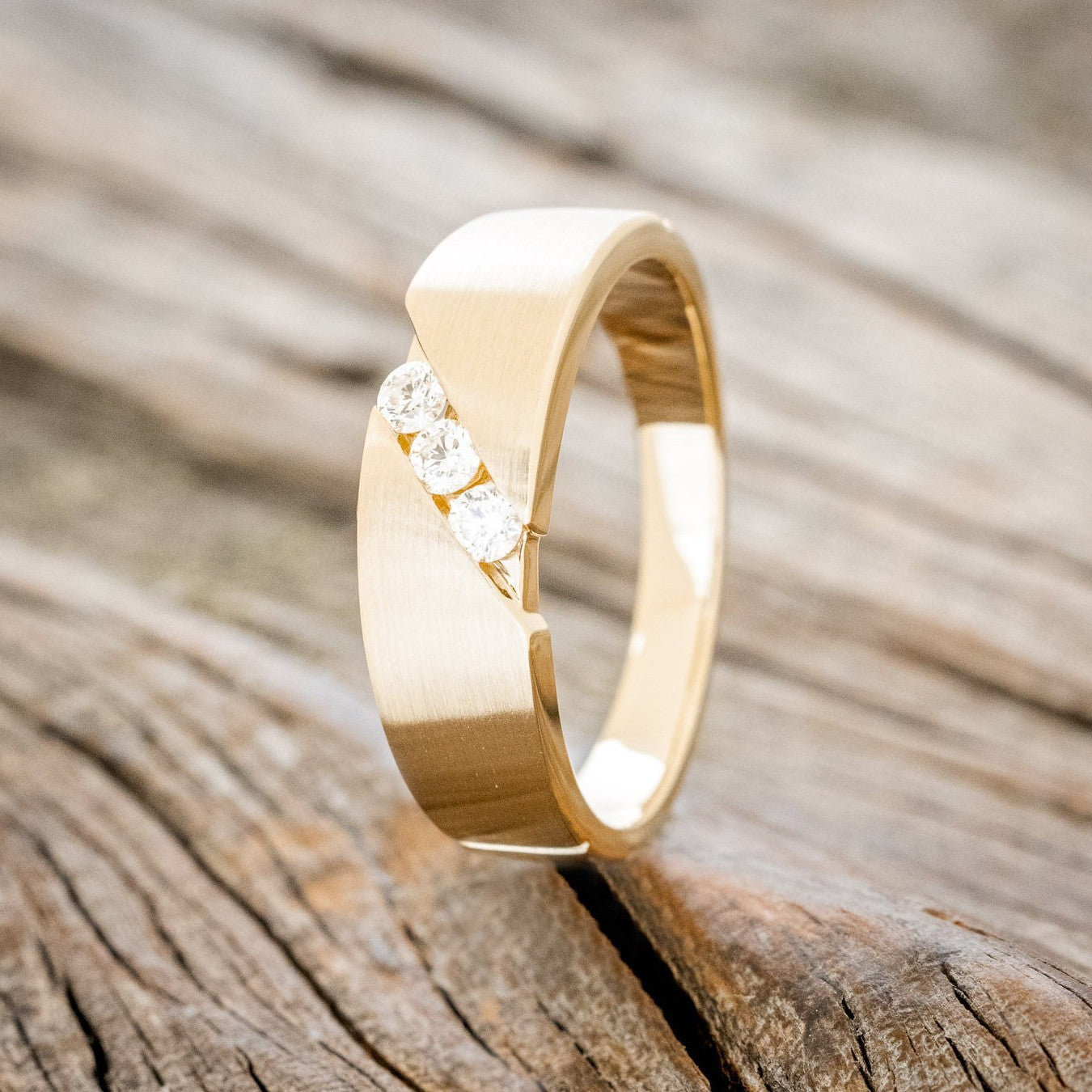 MEN'S ENGAGEMENT RING WITH THREE DIAMOND ACCENTS-1