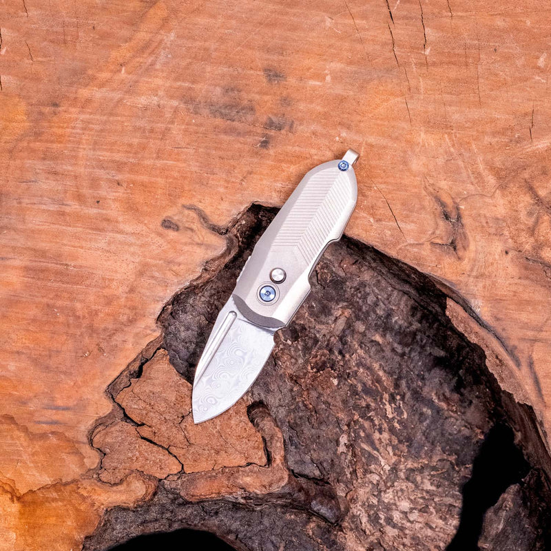 CUSTOM MINI TITANIUM & DAMASCUS STEEL KNIFE