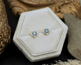 ROUND MONTANA SAPPHIRE EARRINGS WITH DIAMOND ACCENTS-1