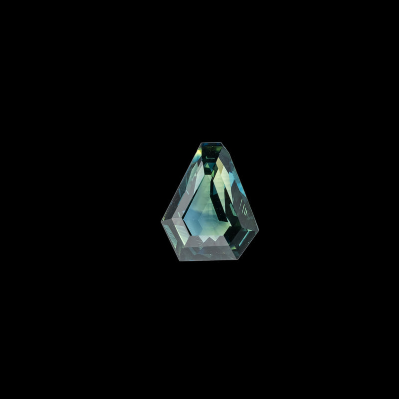 "MORA" - SHIELD CUT BLUE GREEN SAPPHIRE-4