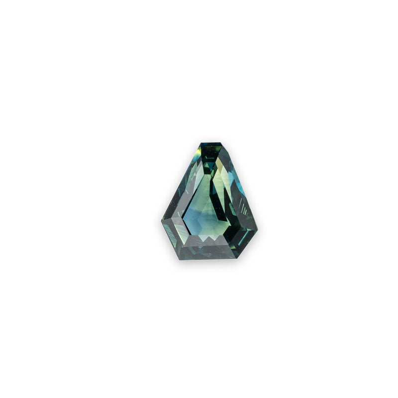 "MORA" - SHIELD CUT BLUE GREEN SAPPHIRE-1