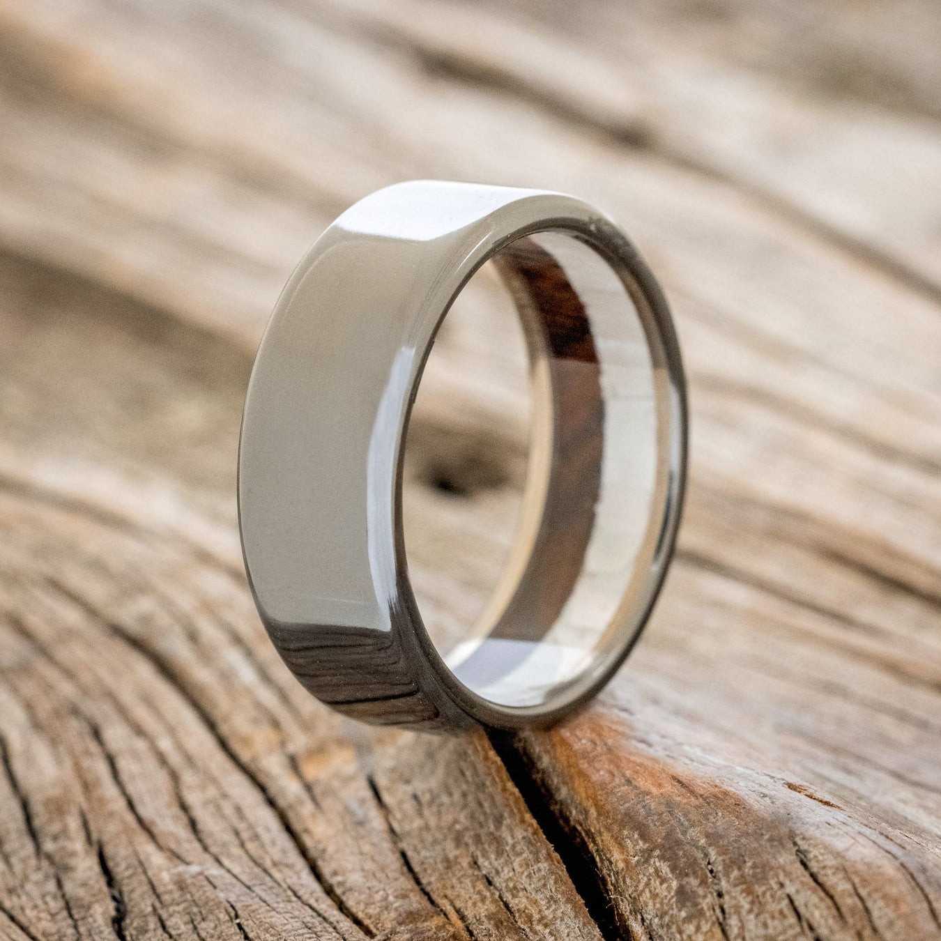 MOTHER OF PEARL & IRONWOOD WEDDING RING-1