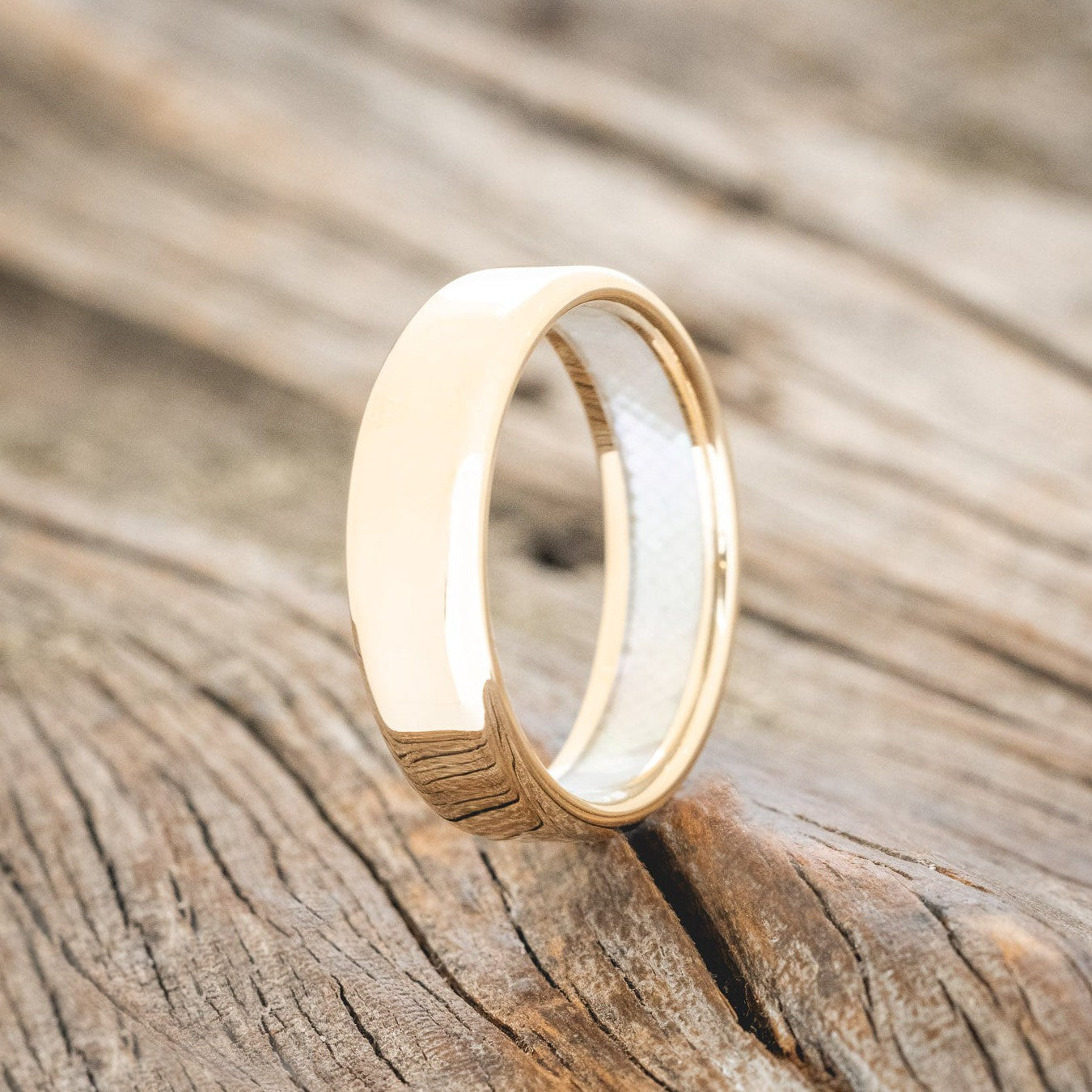 MOTHER OF PEARL LINED WEDDING RING-1