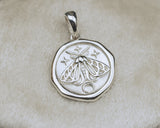 ROUND SOLID METAL MOTH PENDANT-4