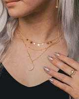 FACETED BEAD SATURN CHAIN NECKLACE IN 14K YELLOW GOLD-10