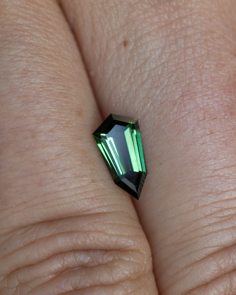 1ct GEOMETRIC CUT NATURAL GREEN GOMBE SAPPHIRE-Staghead Designs