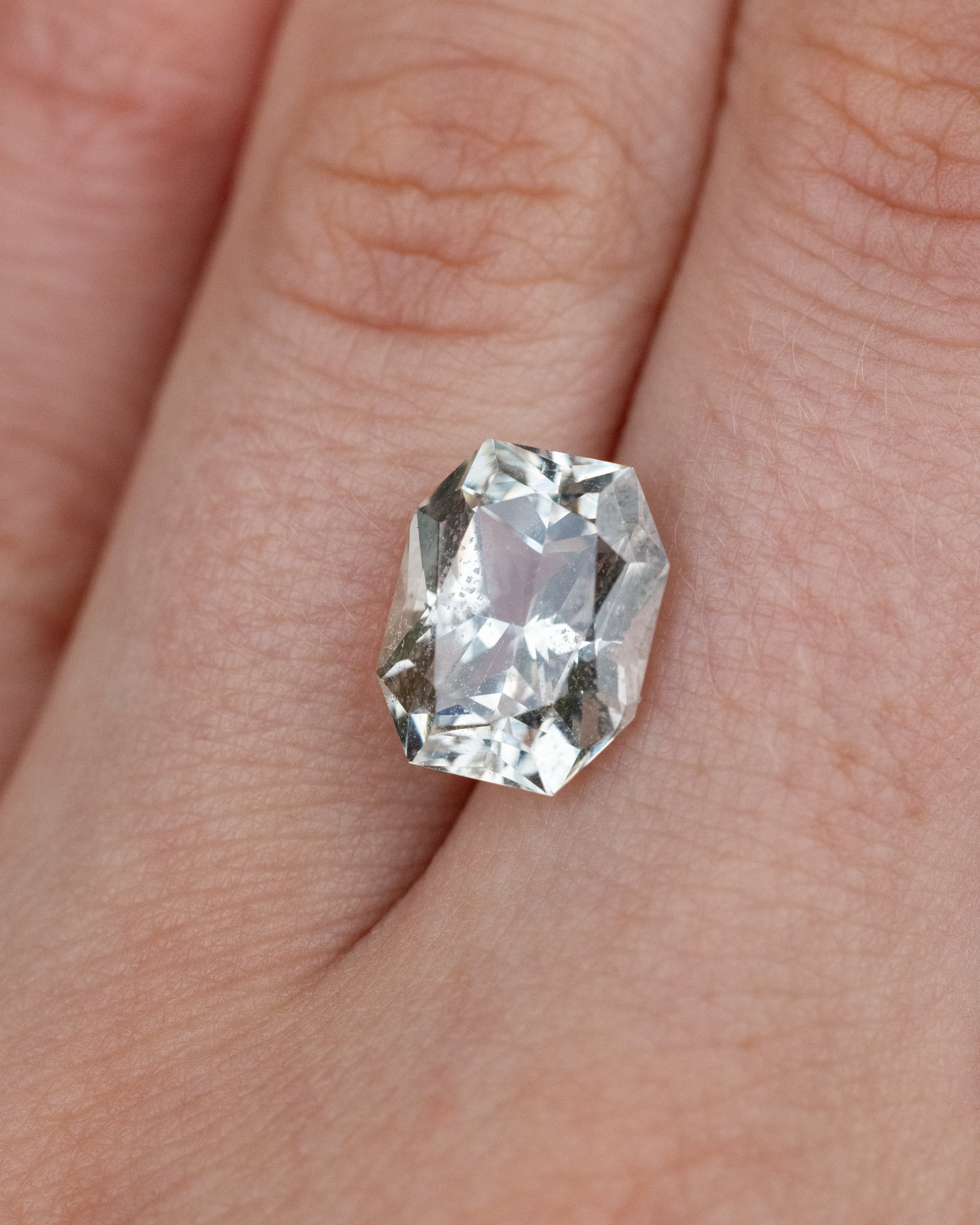 NEW - "ANGELA" - EMERALD CUT WHITE SAPPHIRE-7