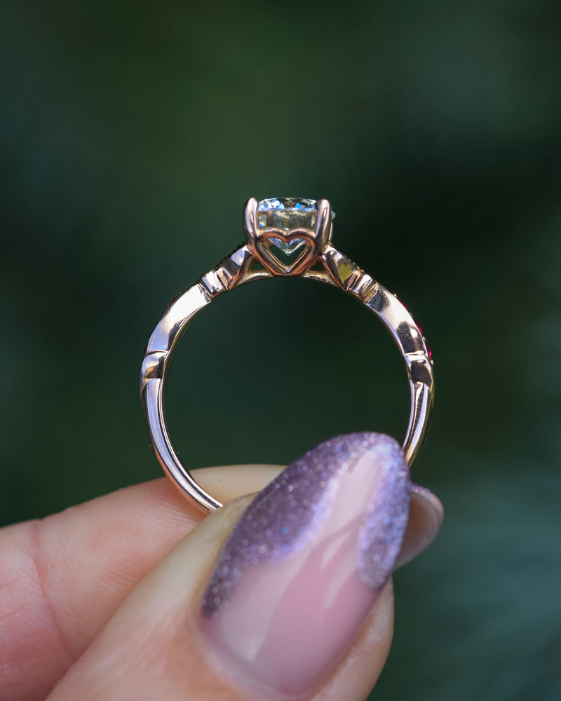 Rose Gold Low Profile Solitaire Engagement Rings Low Profile