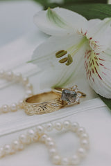 FLORAL FILIGREE MEN'S ENGAGEMENT RING WITH DIAMOND ACCENTS