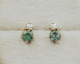 ROUND MOSS AGATE EARRINGS WITH DIAMOND ACCENTS-MossAgate_DiamondStudEarrings-1