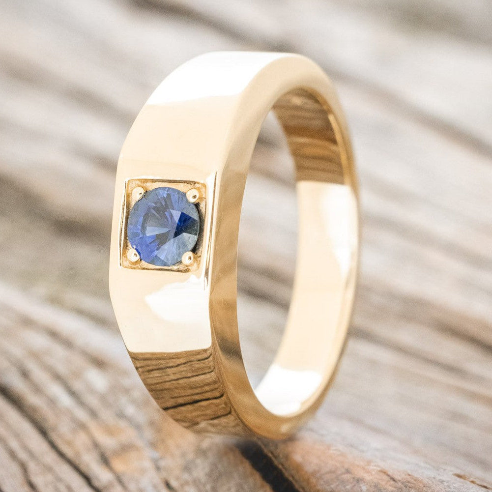 MEN'S BLUE SAPPHIRE ENGAGEMENT RING-1