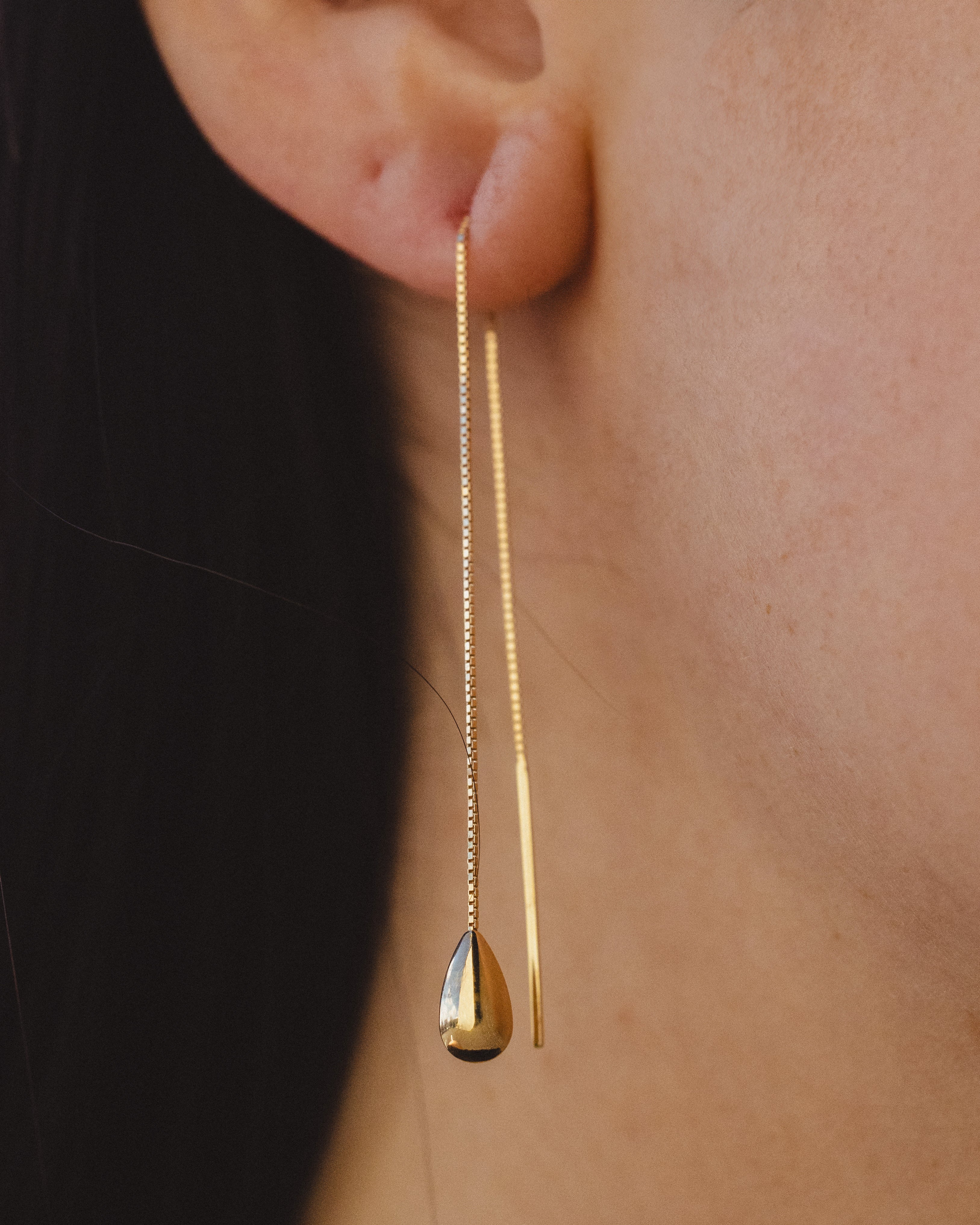 MINI TEARDROP THREADER EARRINGS IN 14K YELLOW GOLD-4