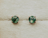 ROUND MOSS AGATE STUD EARRINGS IN 14K GOLD-NewMossAgateStudEarrings-7