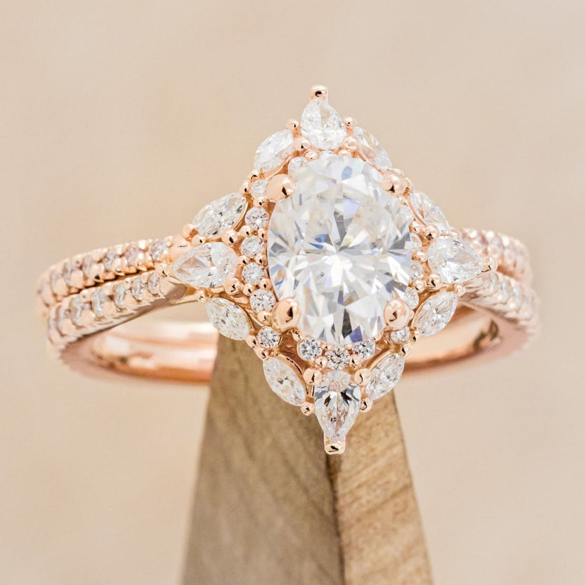 "NORTH STAR" - OVAL CUT ENGAGEMENT RING WITH DIAMOND ACCENTS & TRACER-Staghead Designs