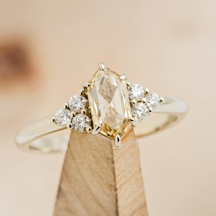 "OCTAVIA" - ENGAGEMENT RING WITH DIAMOND ACCENTS - MOUNTING ONLY - SELECT YOUR OWN STONE-2